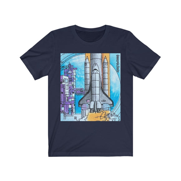 Space Rocket Stamp T-shirt