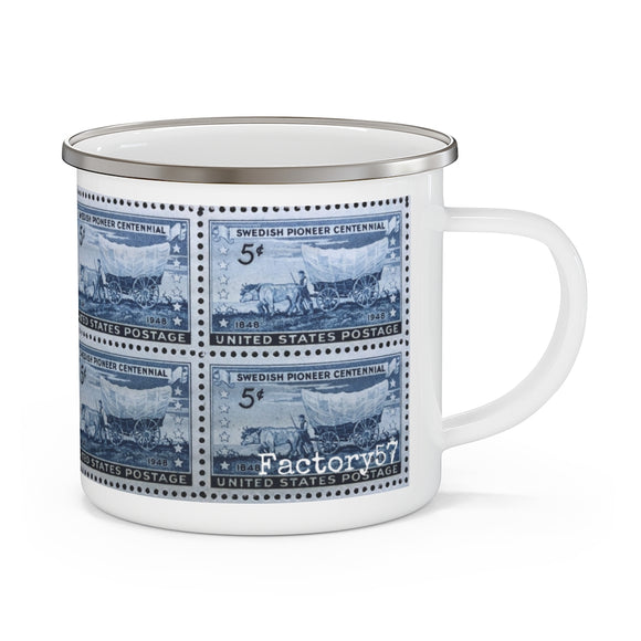 Swedish Pioneer 1948 Stamp Enamel Mug