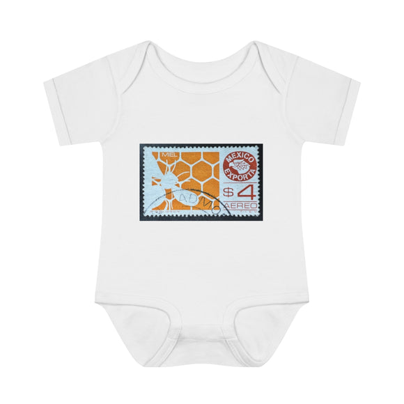 Honey Comb Stamp Baby Onesie