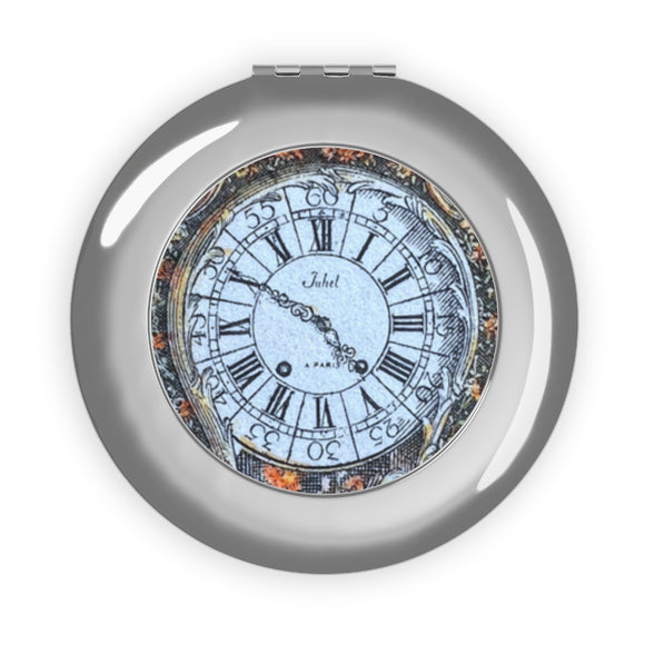 Time Clock Pocket Watch Compact Travel Mirror