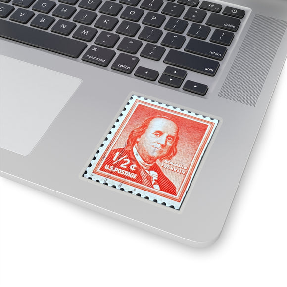 Ben Franklin Stamp Sticker