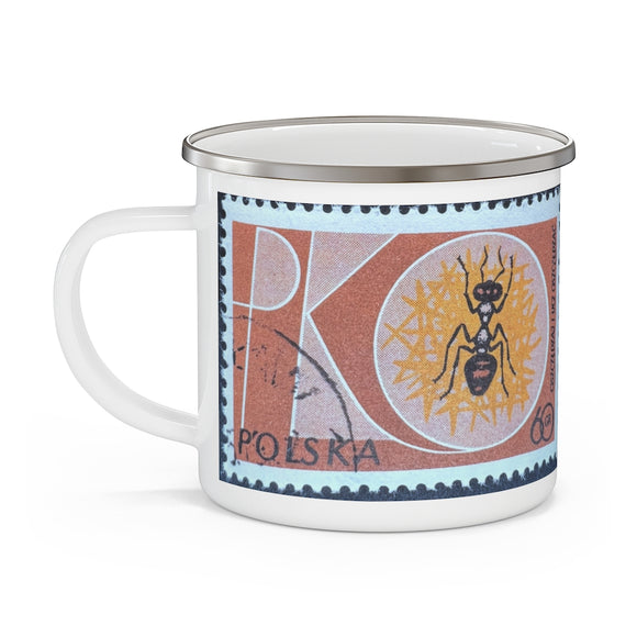 Ant Insect Vintage Postage Stamp Enamel Camping Mug