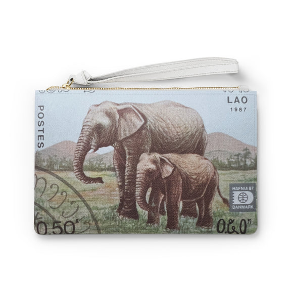 Elephant Stamp Clutch Bag