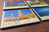 World Travel Recycled Postage Stamp Magnet Set #527A