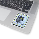 Black Cat - Poland Stamp Sticker