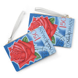Red Rose Flower Clutch Bag