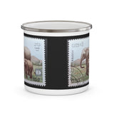 Elephant & Baby Stamp Enamel Mug