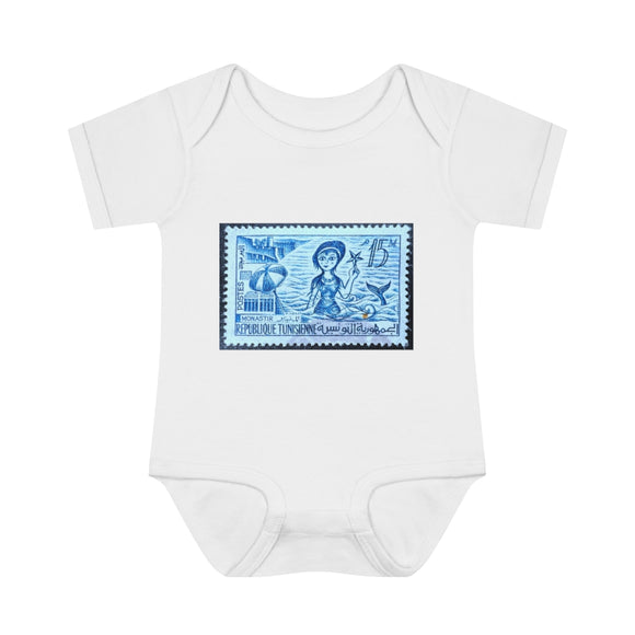 Mermaid Stamp Baby Onesie