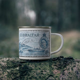 Gibraltar Vintage Postage Stamp Enamel Camping Mug