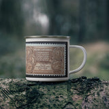 Indian Centennial 1948 Vintage Postage Stamp Enamel Camping Mug