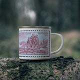 Lewis & Clark Expedition 1954 USA Vintage Postage Stamp Enamel Camping Mug