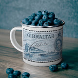 Gibraltar Vintage Postage Stamp Enamel Camping Mug