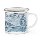Gibraltar Vintage Postage Stamp Enamel Camping Mug