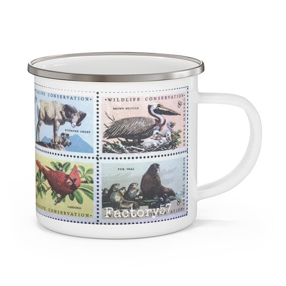 Wildlife Conservation 1972 Stamp Enamel Mug