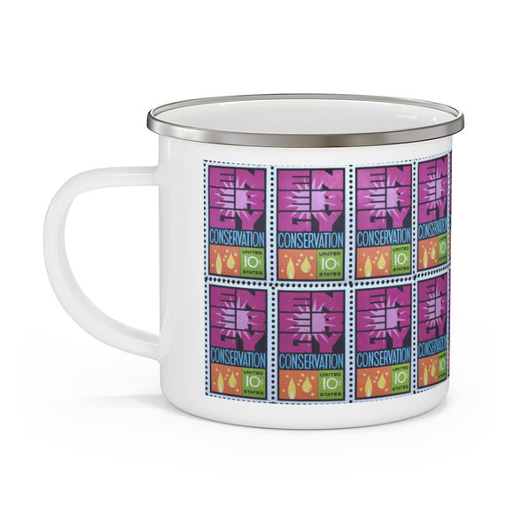 Energy Conservation 1977 Stamp Enamel Mug