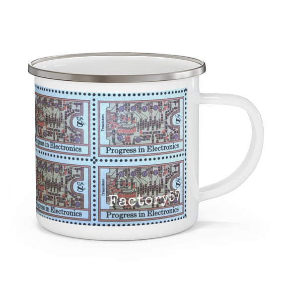 Electronics 1973 Stamp Enamel Mug