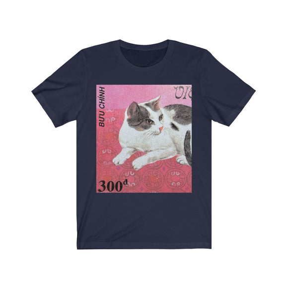 Black and White Cat Stamp T-shirt