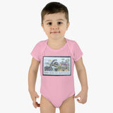 Dinosaur Stamp Baby Onesie