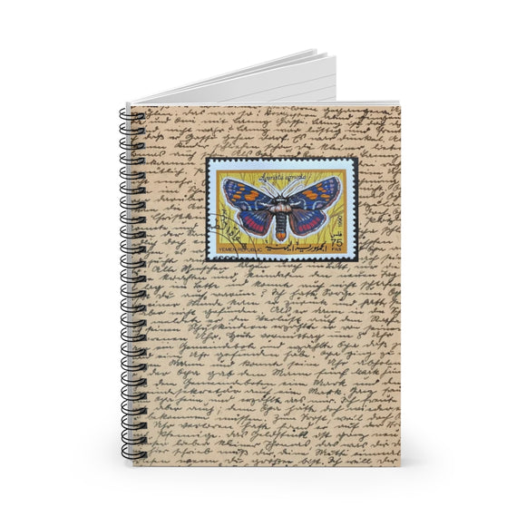 Moth Stamp Spiral Notebook
