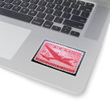 Air Mail Plane Red Stamp Sticker