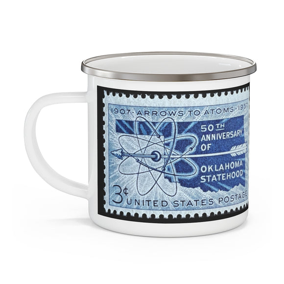 Oklahoma State Stamp Enamel Mug