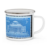 Columbia University 1954 vVintage Postage Stamp Enamel Camping Mug