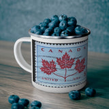 Canada Vintage Postage Stamp Enamel Camping Mug