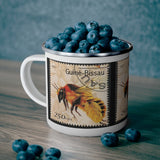 Honey Bee Vintage Postage Stamp Enamel Camping Mug