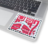 Red Air Mail Stamp Sticker