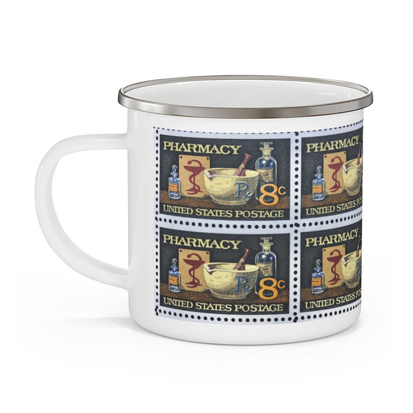 Pharmacy 1972 Stamp Enamel Mug