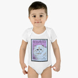 White Persian Cat Stamp Baby Onesie