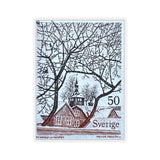 Winter in Sweden Stamp Sticker