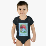 Mushroom Red Stamp Baby Onesie