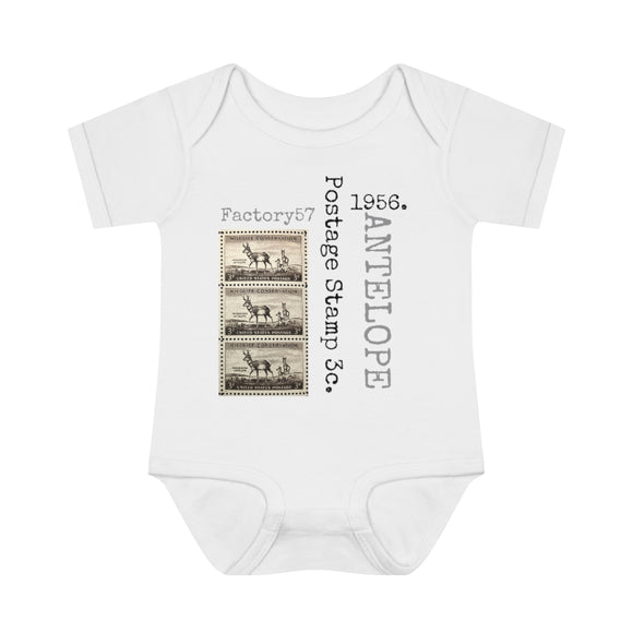 Antelope, Wildlife Conservation 1956 Postage Stamp - Infant Baby Rib Bodysuit 0M - 24Mo