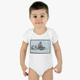 Fur Seal Stamp Baby Onesie