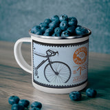 Bike Mexico Exporta Bicycle Vintage Postage Stamp Enamel Camping Mug