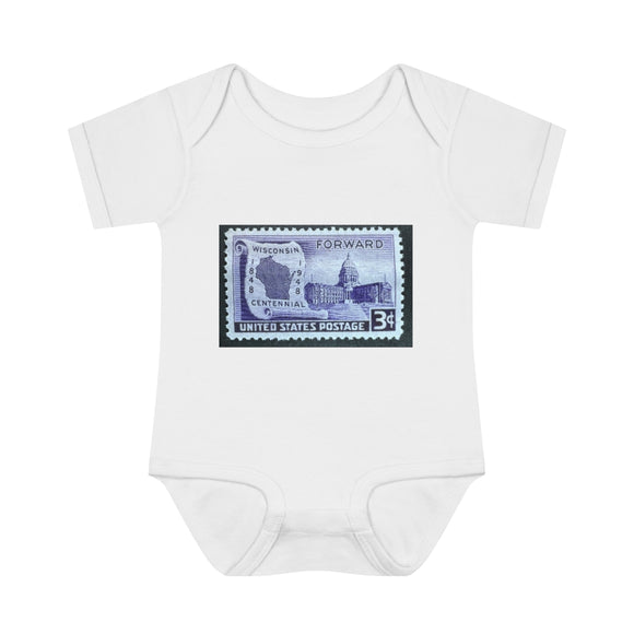 Wisconsin Stamp Baby Onesie