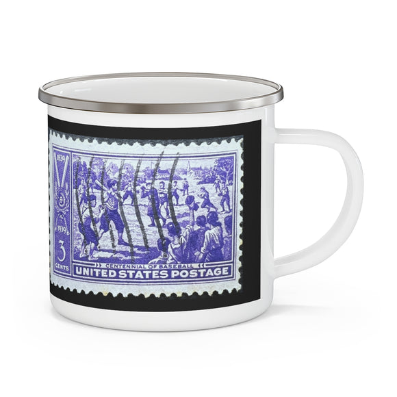 Baseball Stamp Enamel Mug