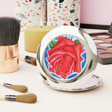 Red Rose Compact Travel Mirror