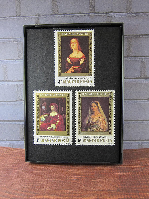 Victorian Women Paintings Framed Postage Stamp Art