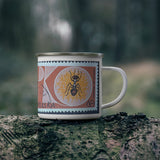 Ant Insect Vintage Postage Stamp Enamel Camping Mug