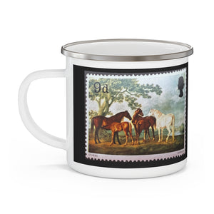 Wild Horses Stamp Enamel Mug
