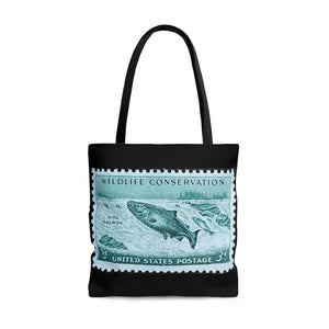 Salmon Stamp Tote Bag