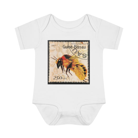 Bee Stamp Baby Onesie