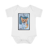 Welsh Corgi Dog Stamp Baby Onesie