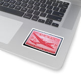 Air Mail Plane Red Stamp Sticker