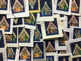 Gingerbread house postage stamps