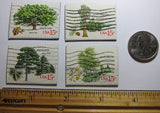 American Trees Recycled Postage Stamp Magnet Set #74