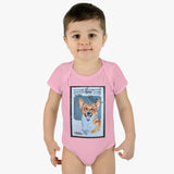 Welsh Corgi Dog Stamp Baby Onesie