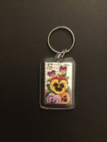 Pansy Flower Keychain